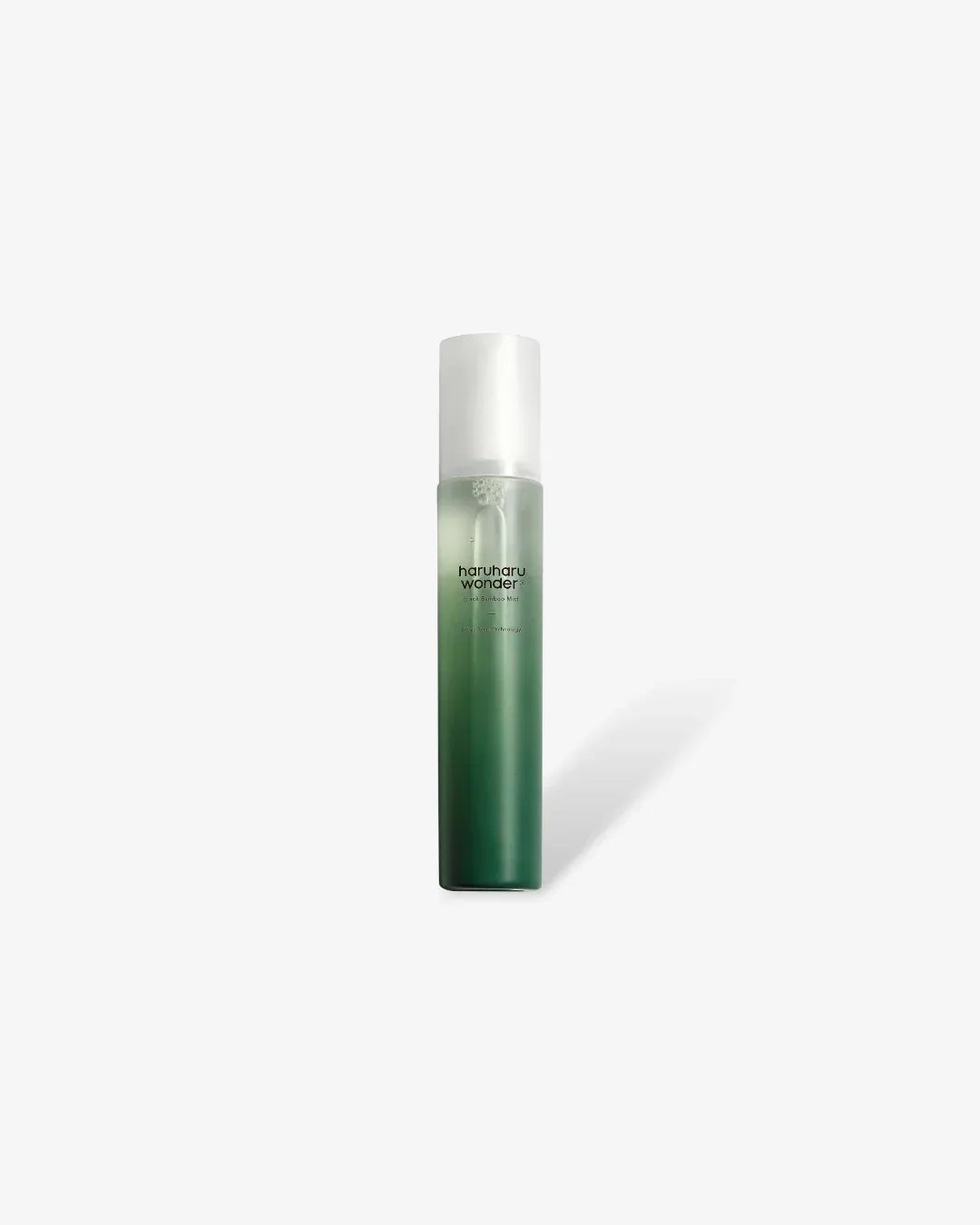Haruharu Wonder green bamboo mist spray bottle with white cap on white background