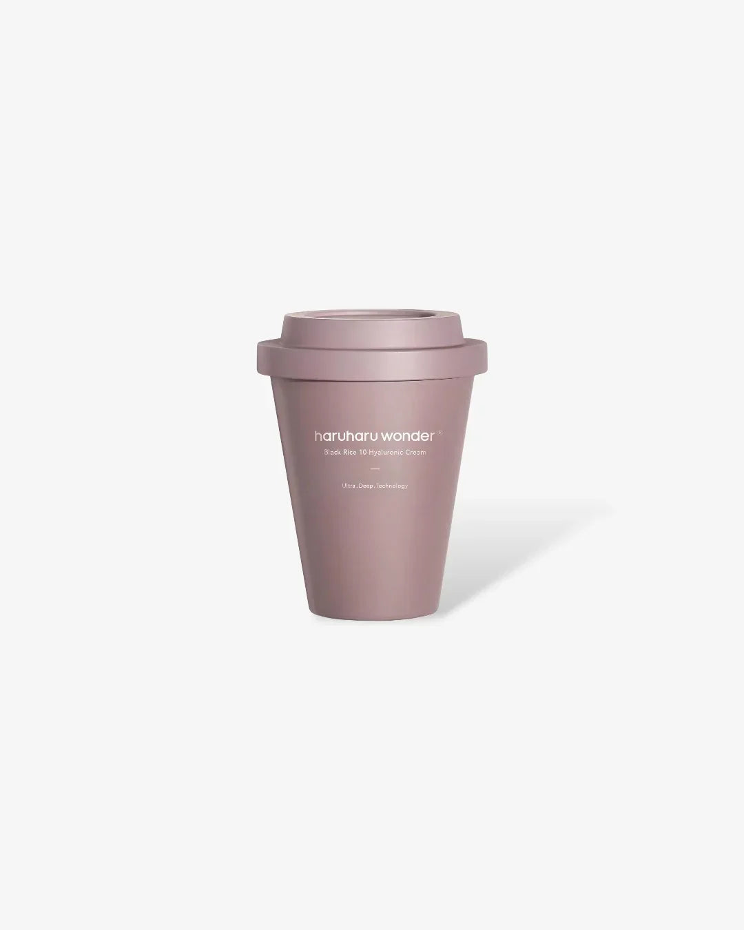 HaruHaru Wonder Black Rice 10 Hyaluronic Cream in purple container with lid on white background