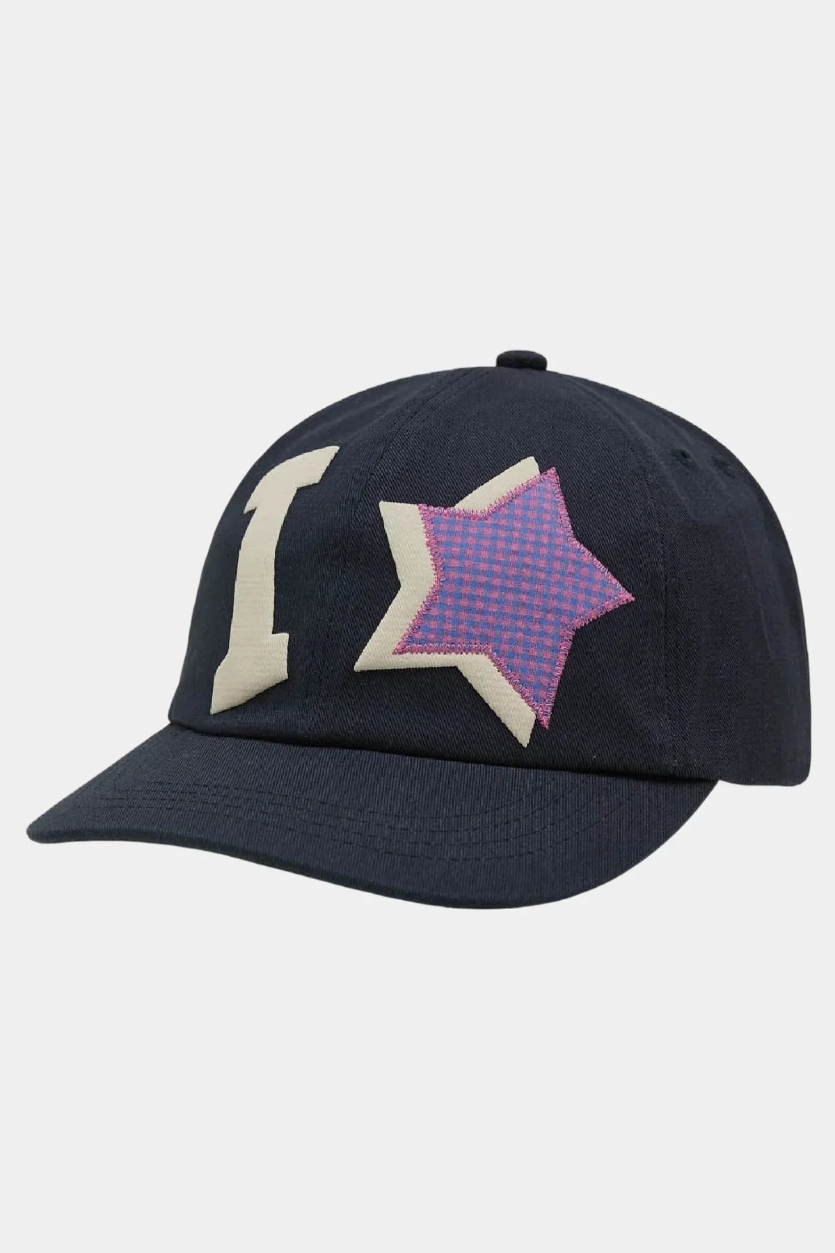 Navy Korean fashion ball cap with I and star appliqué detail, Malkn lifestyle accessory