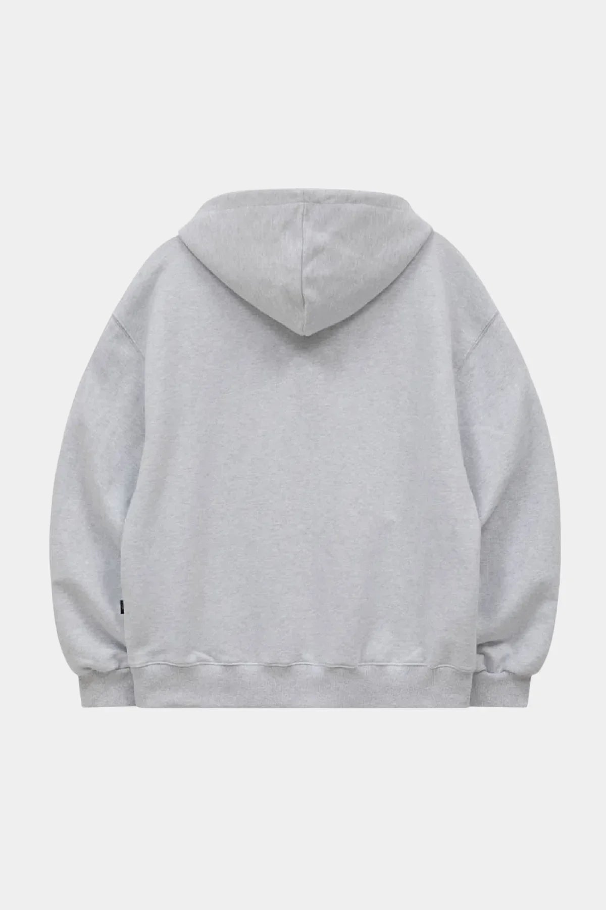 Back view of melange white hooded sweatshirt, Korean fashion, Malkn lifestyle UK